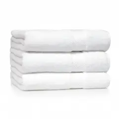 GARSIL - Set 3 Toallas De Baño Algodon Blancas 70x140 De 370gr