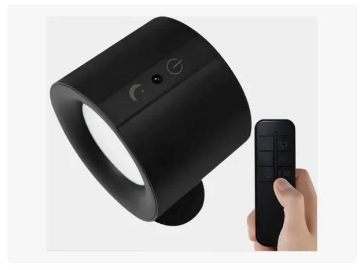Aplique De Pared Recargable Con Doble Foco Y Control NEGRO