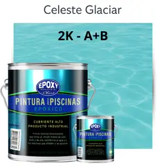 EPOXY - PINTURA PISCINA EPOXICA - Bicomponente 2K - Plus - Kit Classic - GALON - CELESTE GLACIAR