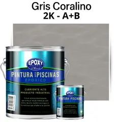 EPOXY - Pintura Epóxica 2K para Piscinas-2K A+B- GALON-GRIS CORALINO