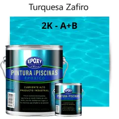EPOXY - PINTURA PISCINA EPOXICA - Bicomponente 2K - Plus - Kit Classic - GALON -TURQUESA ZAFIRO