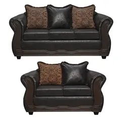 BLACK FACTORY - Juego de Living 3 2 Sofia PU