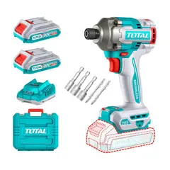 TOTAL TOOLS - ATORNILLADOR IMP 20V TOTAL TIRLI2028-7 14+2BAT 40 AH+CARG +ACC