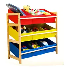 EVERSO - Estante Organizador Juguetes De 3 Niveles 64x60x28.5cm Madera