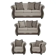 BLACK FACTORY - Juego de Living 3 2 1 1 Sofia Beige