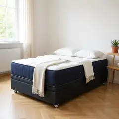 BLOCCARE - Cama Baul 1 Plaza L190+ Colchon CIC PREMIUM /Ruedas DELUXE (NEGRO)