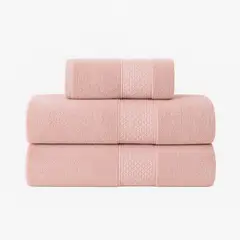 GARSIL - Pack 3 Toallas De Baño Y Mano De Algodón Grueso Y Absorbente Rosa