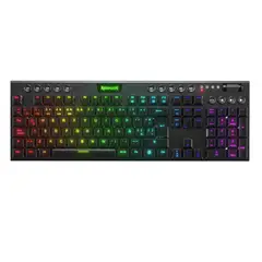 REDRAGON - Teclado Gamer Horus K618W RGB SP Full Size WiFi Negro
