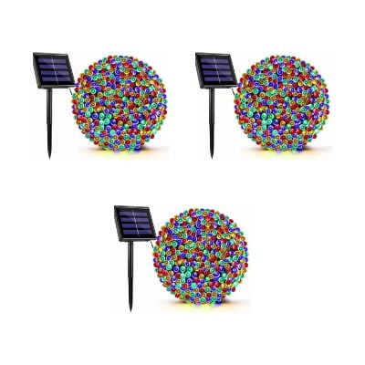 GENERICO Pack x3 Luces Solares Guirnalda 10 Metros 100 Led multicolor