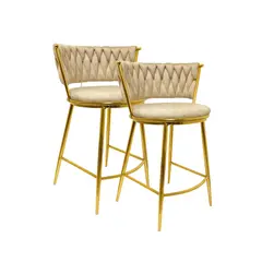 HABITA2 CHILE - Pack 2 Silla de Bar Queen de Terciopelo 66cm