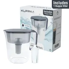 KUPPA - Jarro Purificador De Agua 3.8 Lts Con Filtro Gris