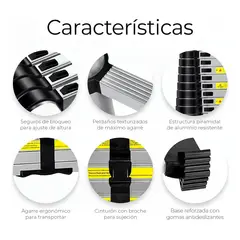 EVERSO - Escalera Telescópica Plegable Retráctil 3m Color Plateado