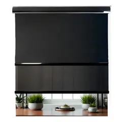 HOMEBRANDT - Cortina Roller Negro Blackout Doble Visillo Cenefa 150x200