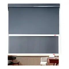 HOMEBRANDT - Cortina Roller Gris Blackout Doble Visillo Cenefa 150x200