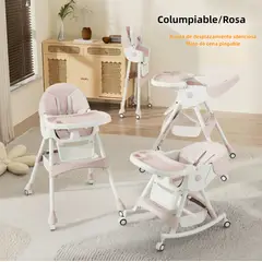 OASIS - Silla De Comer Mecedora 2 En 1 Con Ruedas Rosa