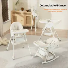 OASIS - Silla De Comer Mecedora 2 En 1 Con Ruedas Beige