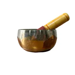 AAYO MODA - Cuenco Tibetano de Meditación Tamaños-11 cm y Color Plateado