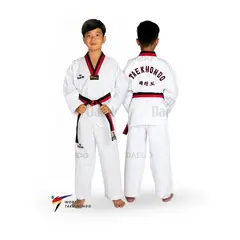 DAEDO - DOBOK POOM NIÑO CUELLO ROJO/NEGRO WT