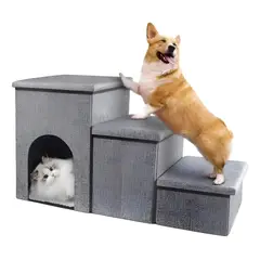 EVERSO - Escalera Mascota Perro Gato Con Almacenamiento Plegable -3