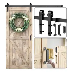 EVERSO - Herraje Riel Para Puerta Corrediza Puerta De Granero 2m66ft Negro