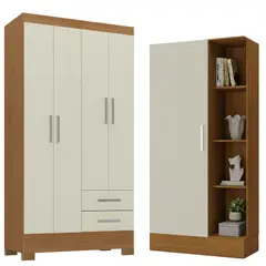 MOVELARIA - Combo Clóset 4 Puertas + Clóset Zapatero Off White R4215