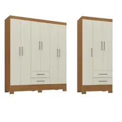 MOVELARIA - Combo Clóset 6 puertas + Clóset 3 Puertas Off White R6232