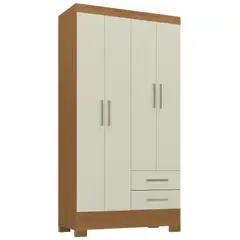 MOVELARIA - Clóset 4 puertas 2 Cajones 180x90x35 cm Off White R42