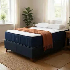 BLOCCARE - Cama Baul 1 Plaza L190+ Colchon CIC PREMIUM/Patas Madera 11CM (Negro)
