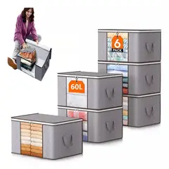 MUNDO MAGIA - Caja Organizador Almacenamiento Plegable Ropa Set 6 Pzs