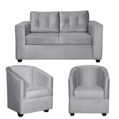 COLBOX - Living Nova 2 cuerpos + 2 Poltronas Felpa