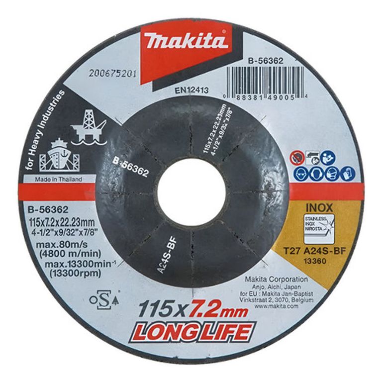 Disco Desbaste Makita 115mm Long Life B-56362