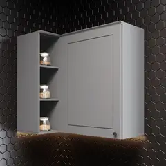 HOME MOBILI - Mueble de Cocina Aéreo Esquinero Línea Americana Gris