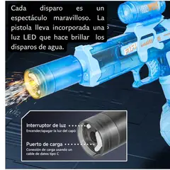 MOVI - PISTOLA DE AGUA ELÉCTRICA CON LUZ, 300 ML
