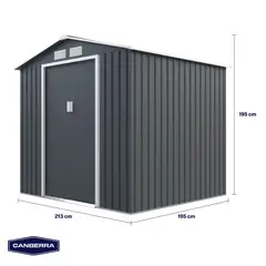 CANBERRA - Bodega De Jardín Para Exteriores Gris 213x195x195cm
