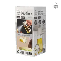 HOME LOGICS - Aceitera 2 en 1 Pulverizador y Dispensador 470ml Beige Kiosclub