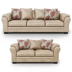 AMERICA DECORA - Living 7 Cuerpos 4+3 XL Con Resorte Estructural Grandón Envejecido