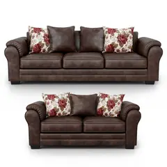 AMERICA DECORA - Living 7 Cuerpos 4+3 XL Con Resorte Estructural Grandón Envejecido