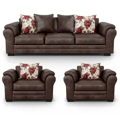 AMERICA DECORA - Living 6 Cuerpos 4+1+1 XL Con Resorte Estructural Grandón Envejecido