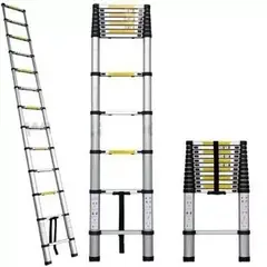 GENERICO - ESCALERA TELESCOPICA SOPORTA 150KG ALUMINIO RETRÁCTIL 3.2 M