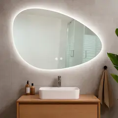 JOYTEK - Espejo Forma Irregular Touch con Luz Led 3 colores 80 x 50 cm.