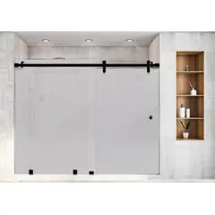 DELL ORTO - Shower Door Corredero 8 mm Empavonado Ancho ajustable 120-130 x 190 cm Negro Ravella