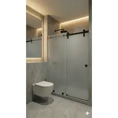 DELL ORTO - Shower Door Corredero 8 mm Empavonado Ancho ajustable 170-180 x 190 cm Negro Ravella
