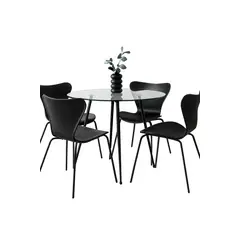 HABITA2 CHILE - Comedor JLove PP Black Minimalista 80cm