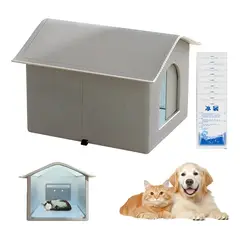 EVERSO - Casa Refrescante Para Gatos Refugio Impermeable Exterior Gris
