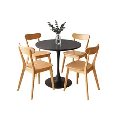 HABITA2 CHILE - Comedor Phillipe Tulip Black 100cm - 4 puestos