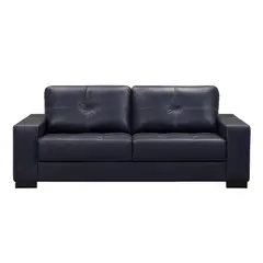 AMUV - SOFA DE CUERO FERRARA 200 CM NEGRO