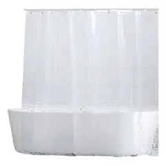 GENERICO - Cortina Baño 3d Transparente Impermeable + 12 Ganchos