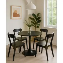HABITA2 CHILE - Comedor Phillipe Tulip Black 80cm - 4 puestos