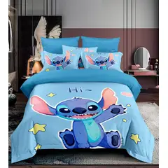 GENERICO - CUBRECAMA INFANTIL CON DISEÑO AZUL Stitch VERANO 1.5 PLAZA ALONSO