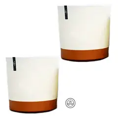 GENERICO - Kit 2 Maceteros con Bandeja Extraíble y Drenaje Reflexivo Blanco M